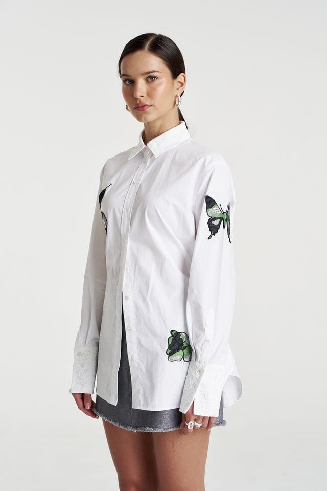 Summi Summi Shirts Sparkle LS Shirt - White