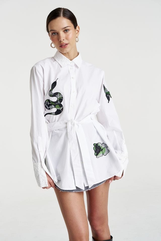 Summi Summi Shirts Sparkle LS Shirt - White