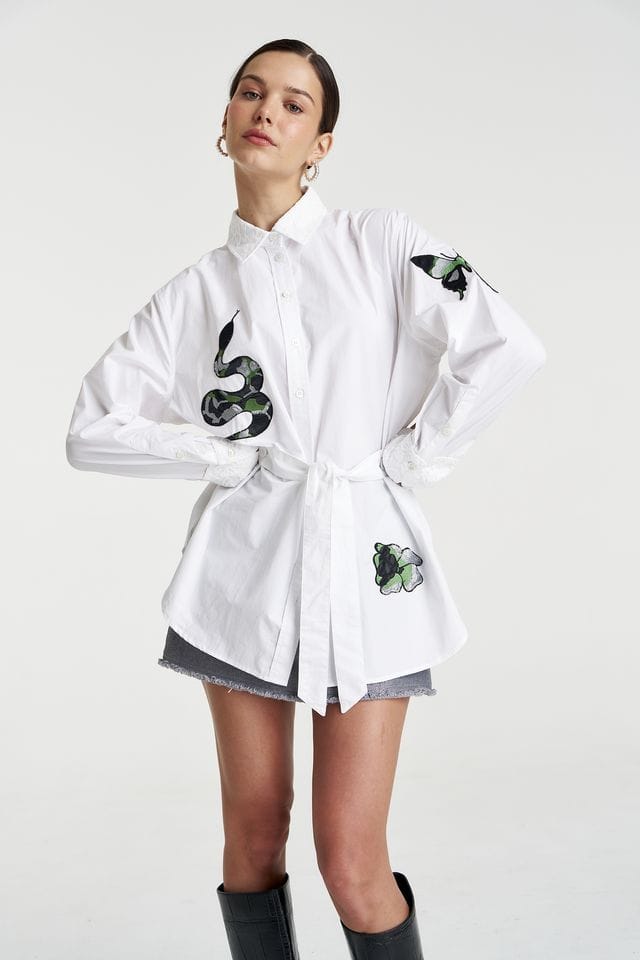Summi Summi Shirts Sparkle LS Shirt - White