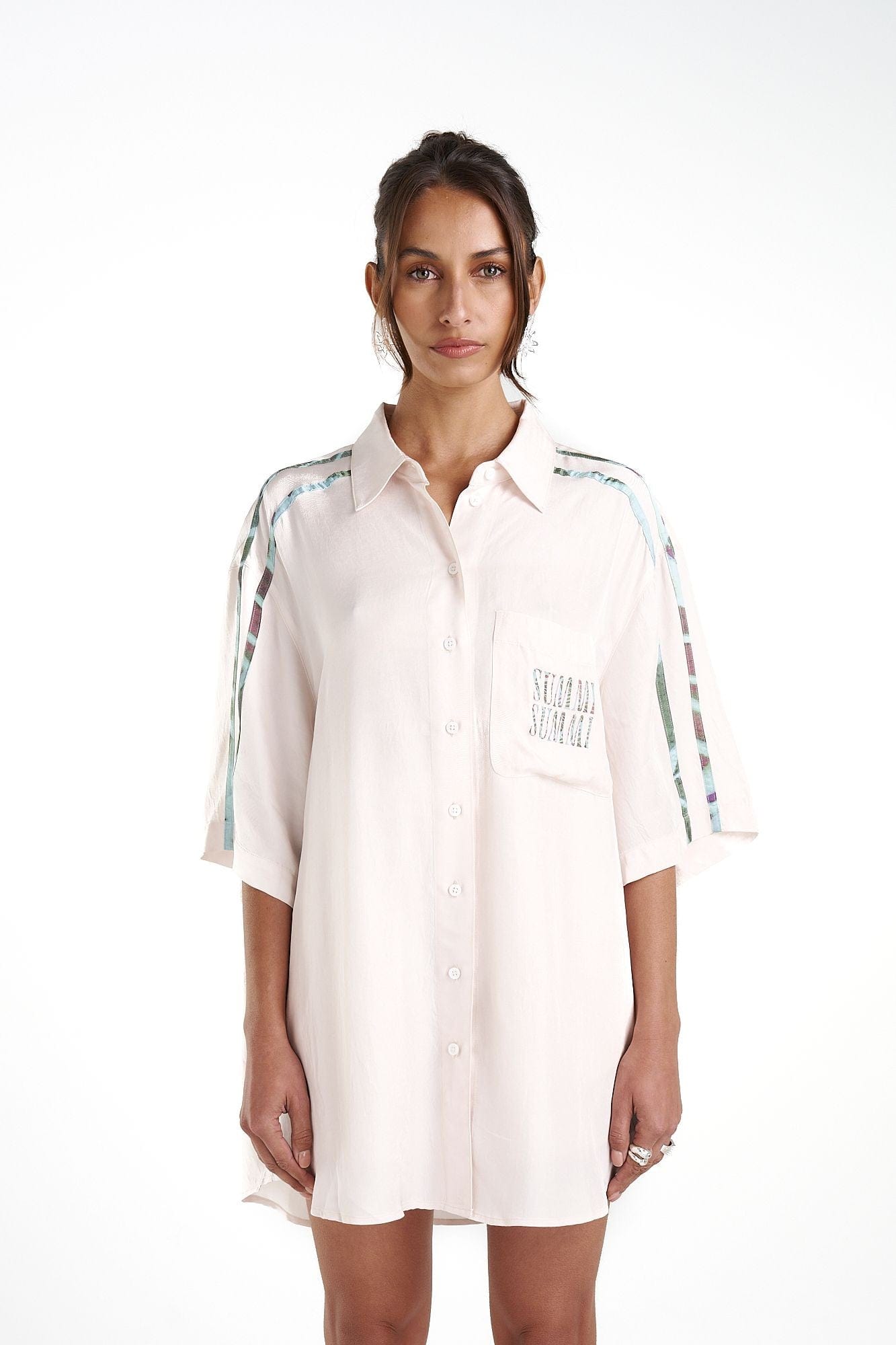 Summi Summi Shirts - Tailored Summi Summi | Big Shirt - Cream/Viceroy Stripe