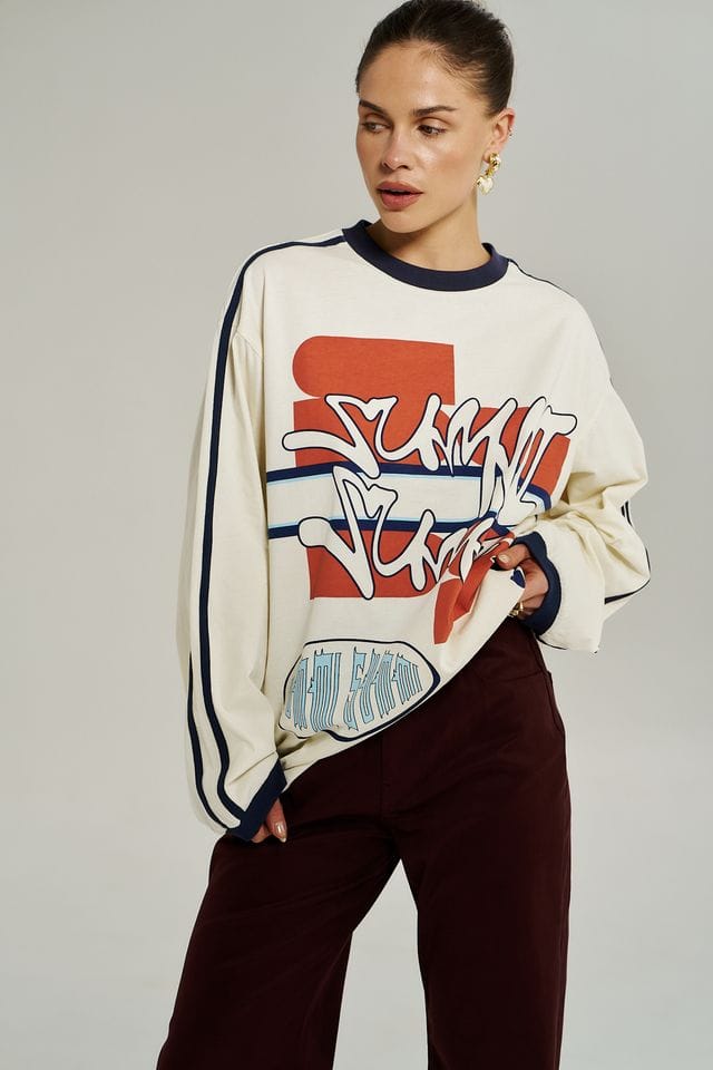 Summi Summi Tees Bleu 55 LS Tee - Vintage White