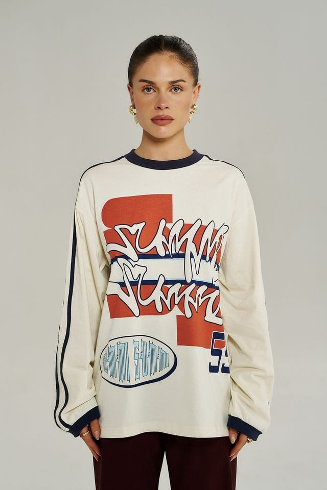 Summi Summi Tees Bleu 55 LS Tee - Vintage White