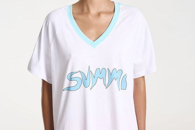 Summi Summi Tees Summi Tee - White/ Aqua