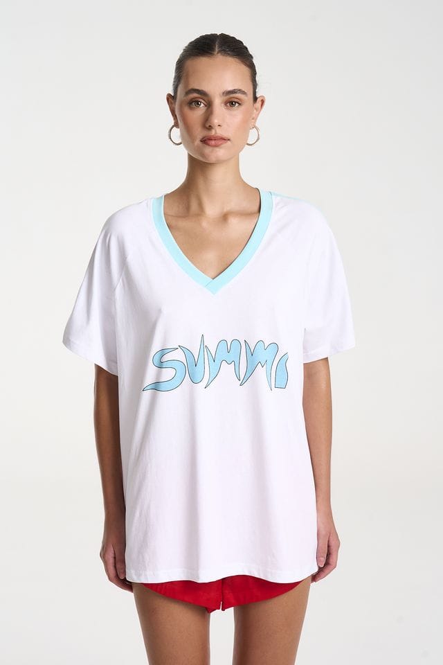 Summi Summi Tees Summi Tee - White/ Aqua