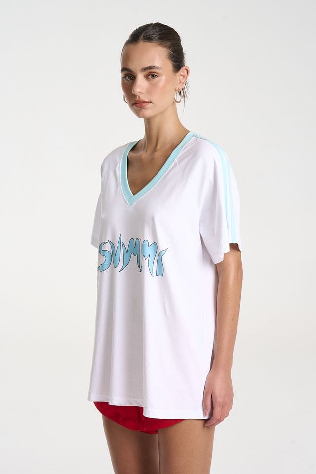 Summi Summi Tees Summi Tee - White/ Aqua