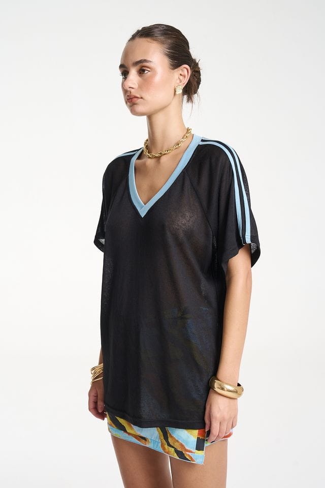 Summi Summi Tees V Neck Jersey - Black/Blue