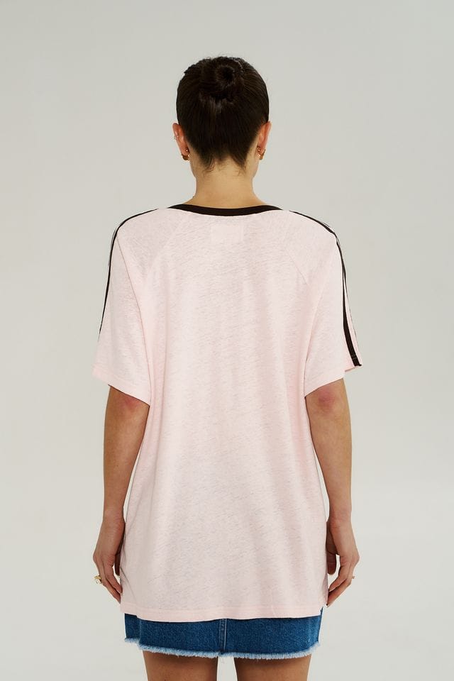 Summi Summi Tees V Neck Jersey Tee - Dusty Rose