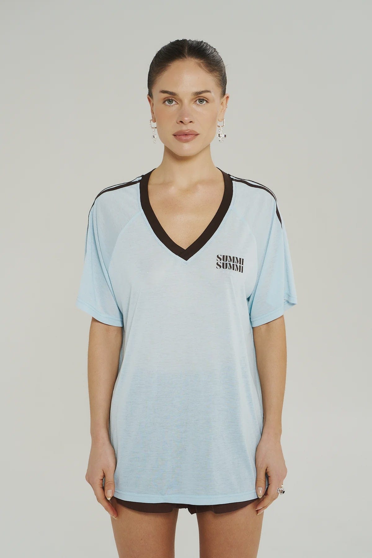 Summi Summi Tees V Neck Jersey Tee - Ice