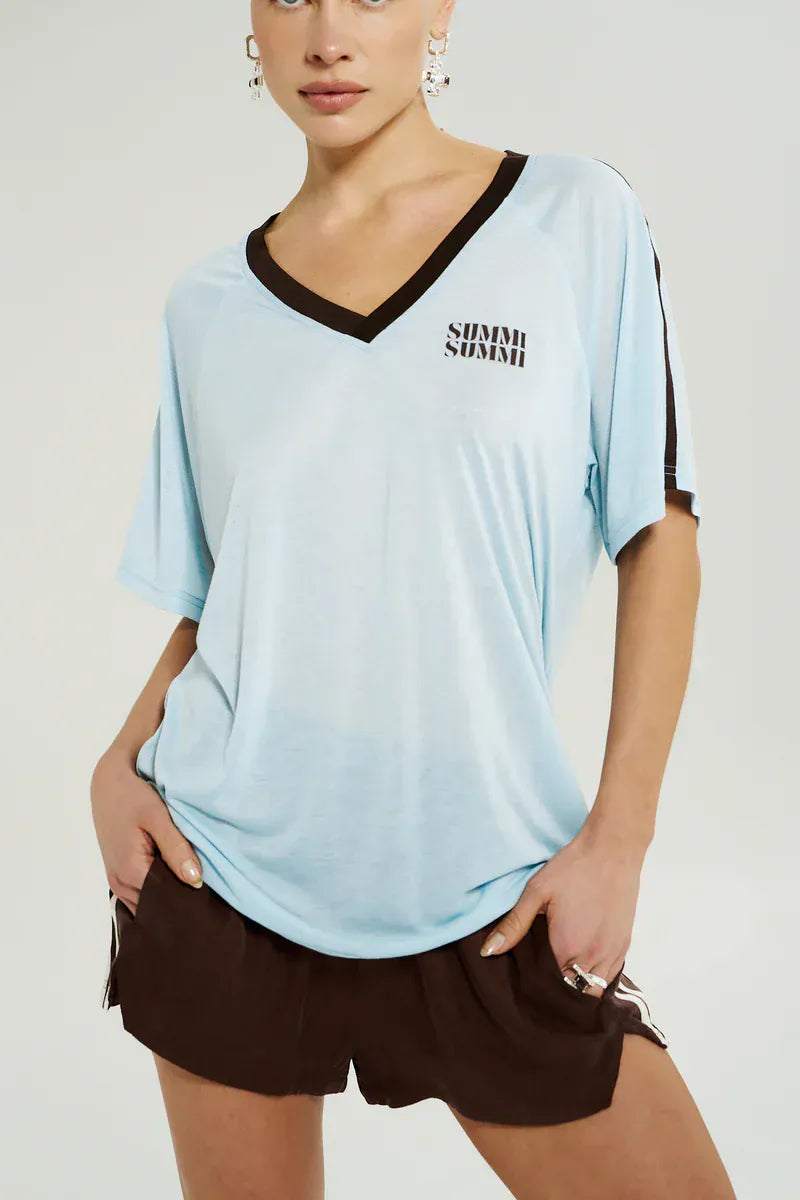 Summi Summi Tees V Neck Jersey Tee - Ice