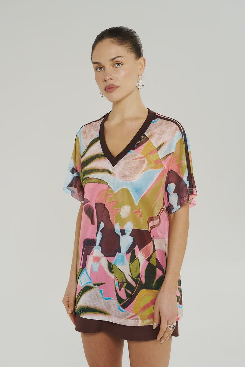 Summi Summi Tees V Neck Mesh Tee - Wonderland