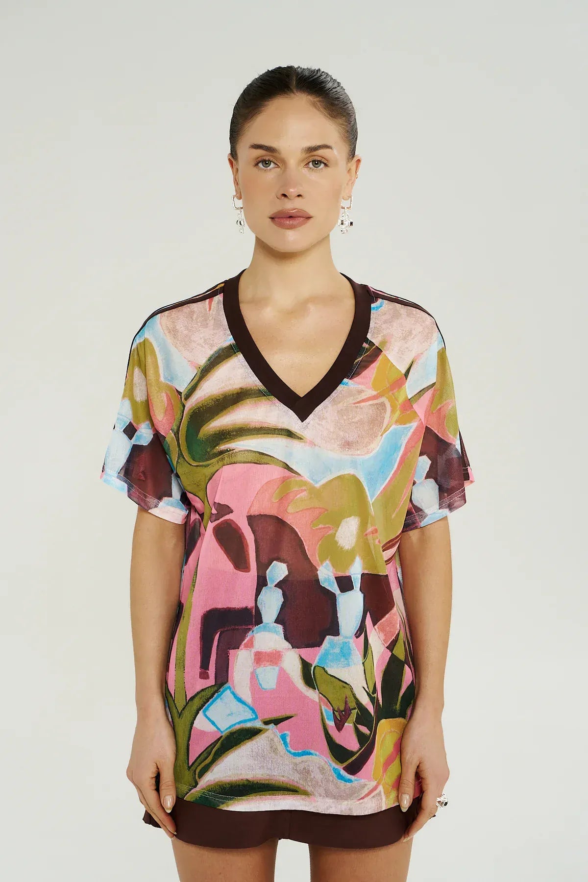 Summi Summi Tees V Neck Mesh Tee - Wonderland