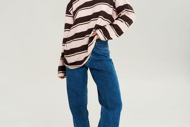 Summi Summi Tops LS Polo Top - Choc Rose Stripe