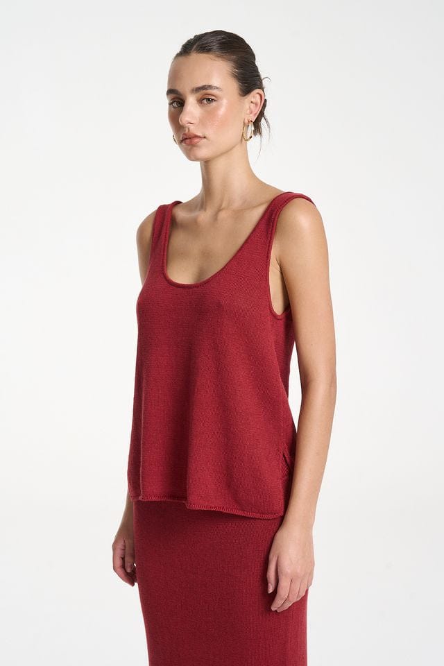 Summi Summi Tops - Tanks Knit Tank - Carmine Red