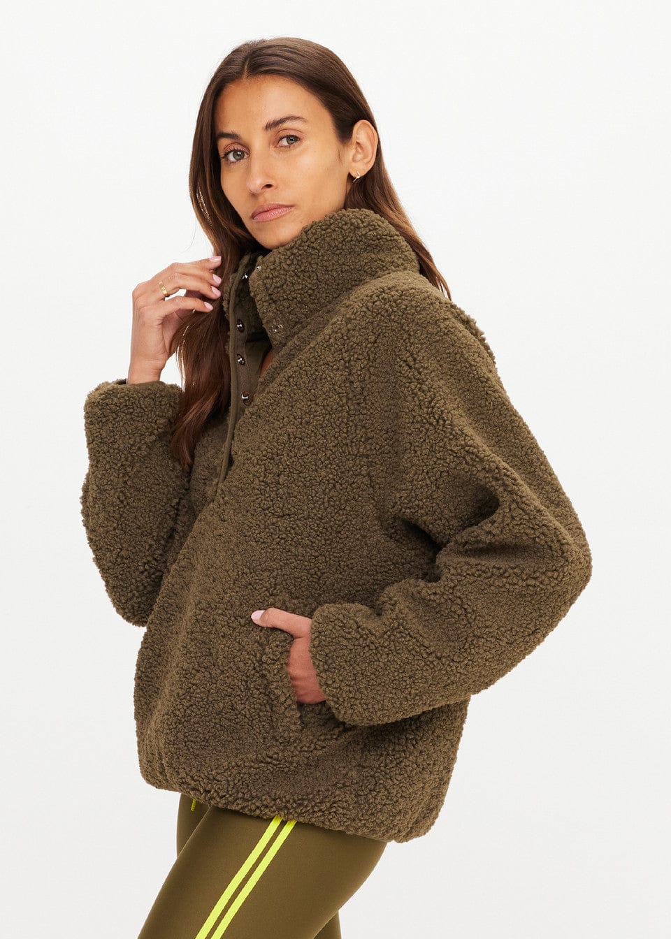The Upside Jumpers Harlow Fleece Pullover - Olive