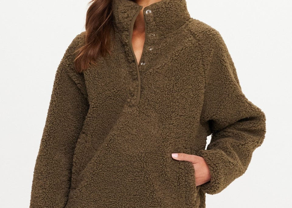 The Upside Jumpers Harlow Fleece Pullover - Olive
