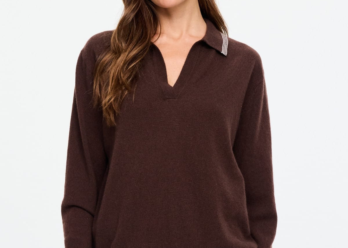 The Upside Knits Coco Luna Cashmere Knit Top - Chocolate