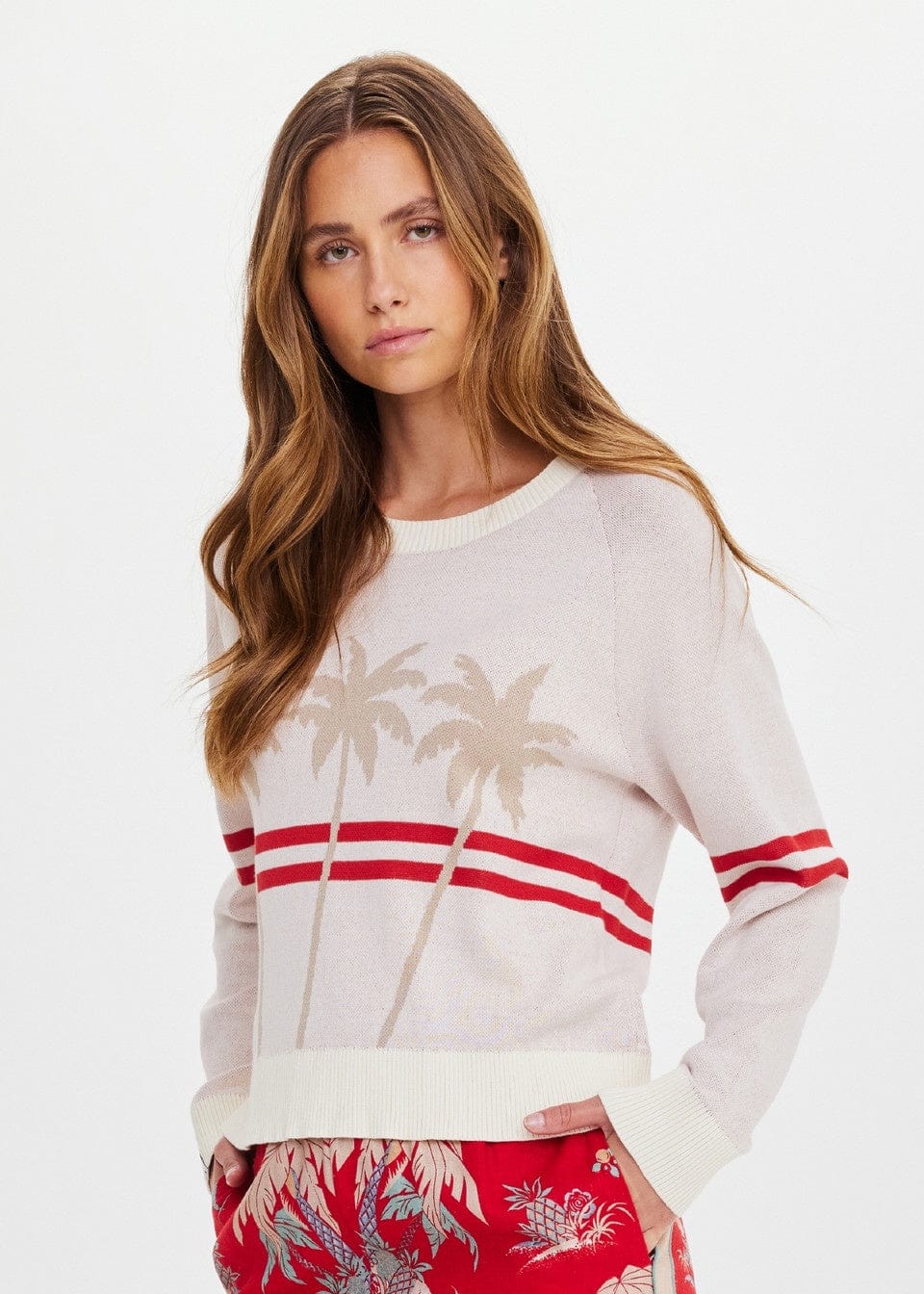 The Upside Knits Palma Joni Knit Crew - Creme