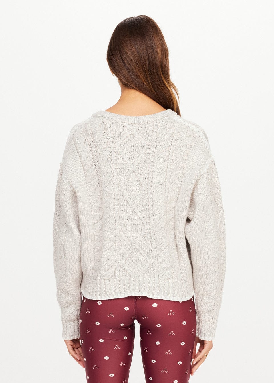 The Upside Knits Xanthe Crew Neck Knit Sweater - Cream