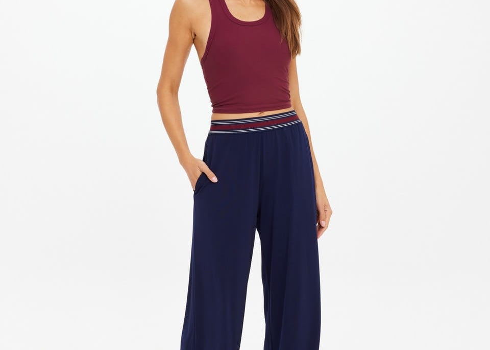 The Upside Pants - Casual Harlan Wide Leg Pant - Navy
