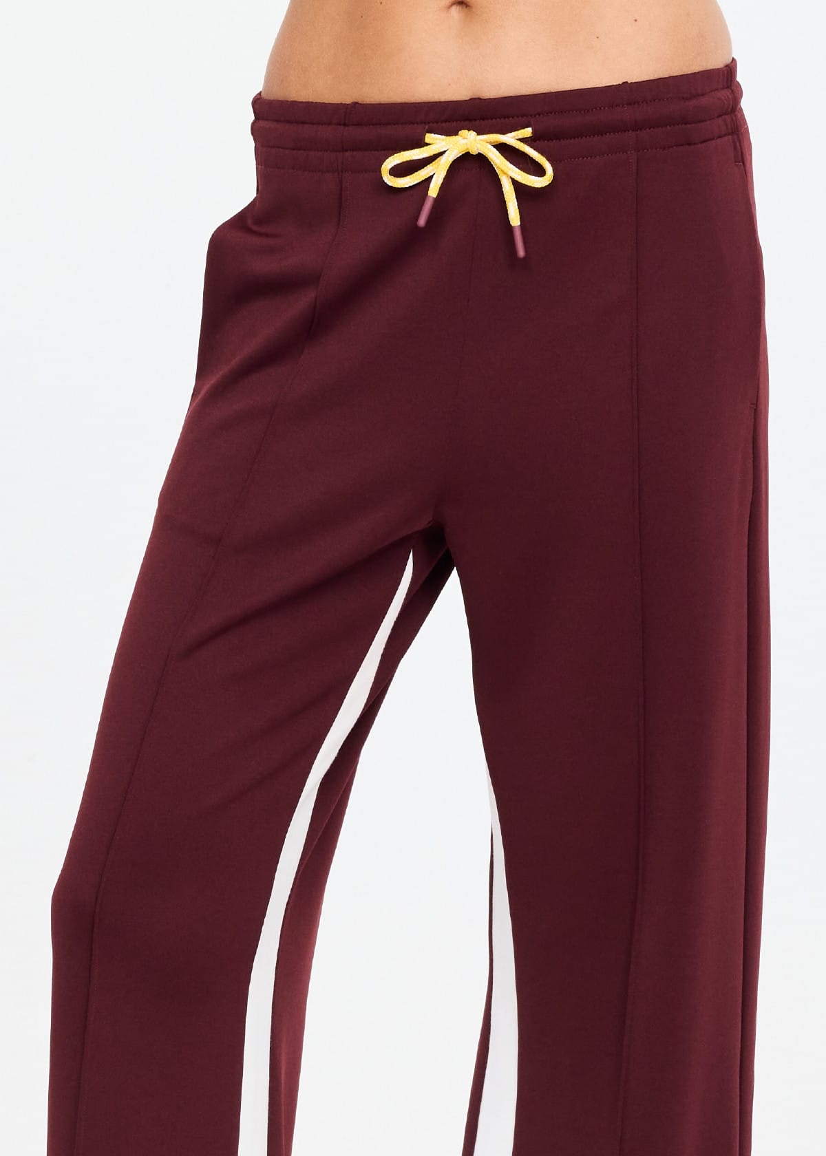 The Upside Pants - Casual Marnie Panelled Wide Leg Pant - Maroon