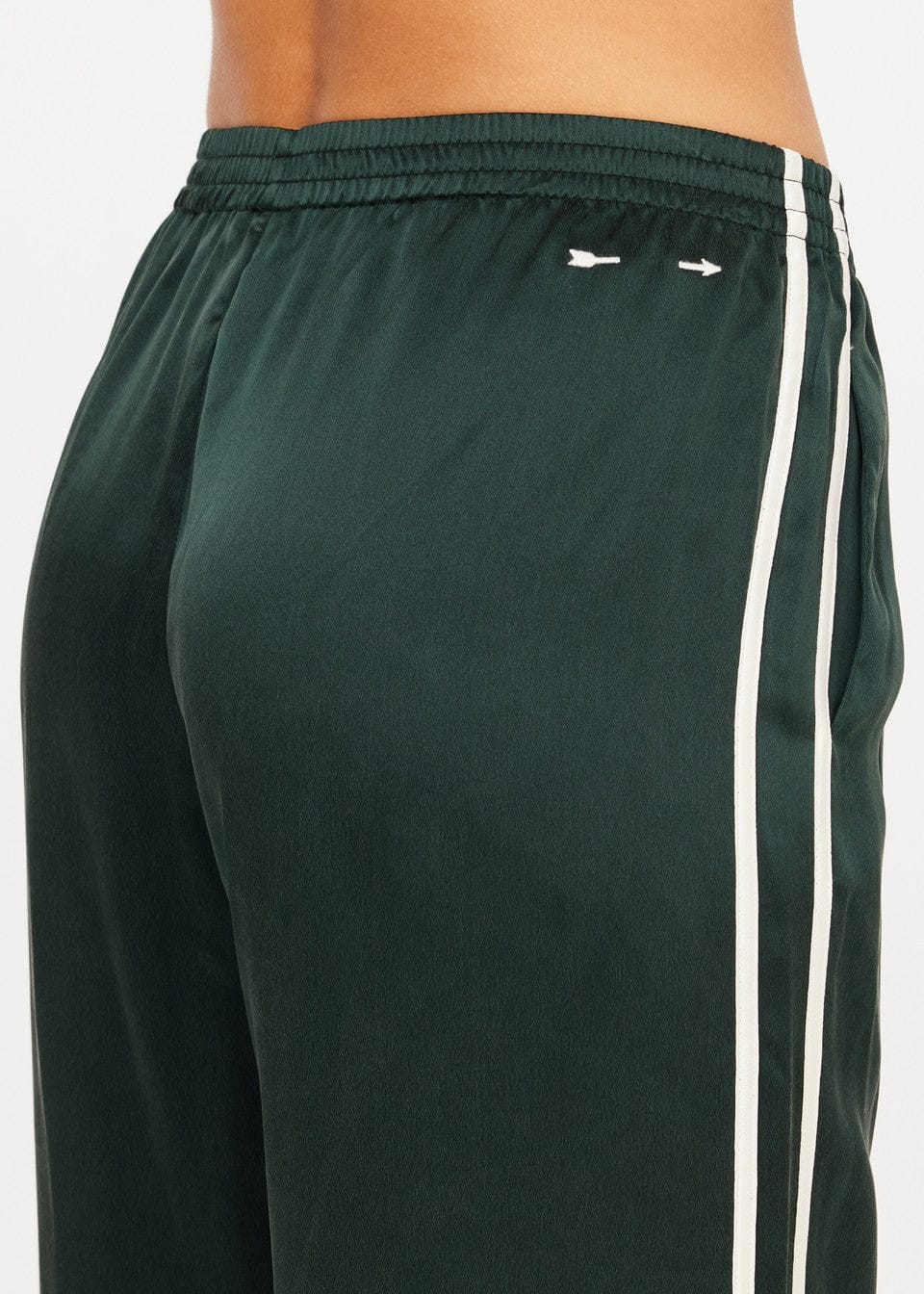 The Upside Pants - Casual Marnie Silk Wide Leg Pant- Jungle Green