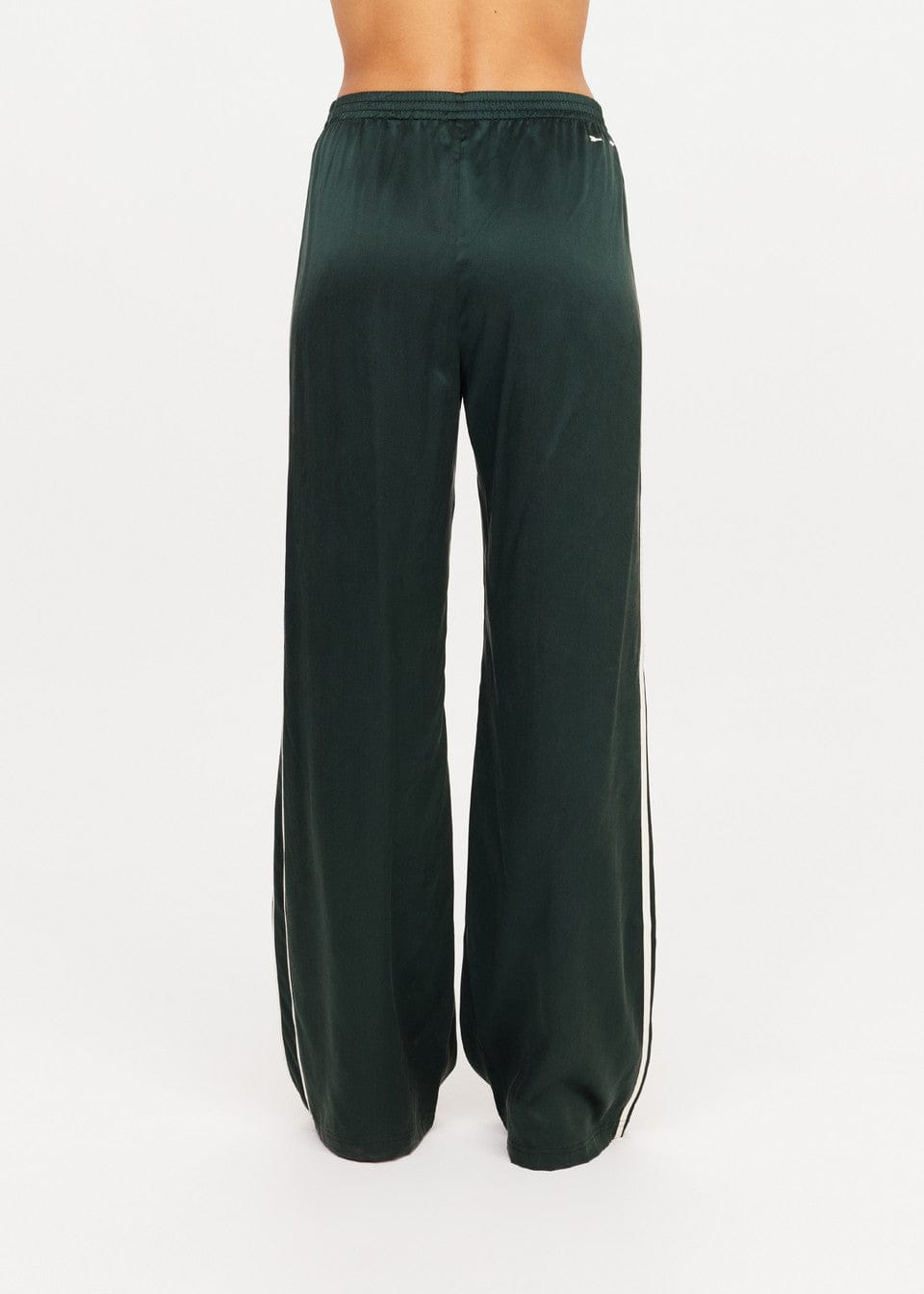 The Upside Pants - Casual Marnie Silk Wide Leg Pant- Jungle Green