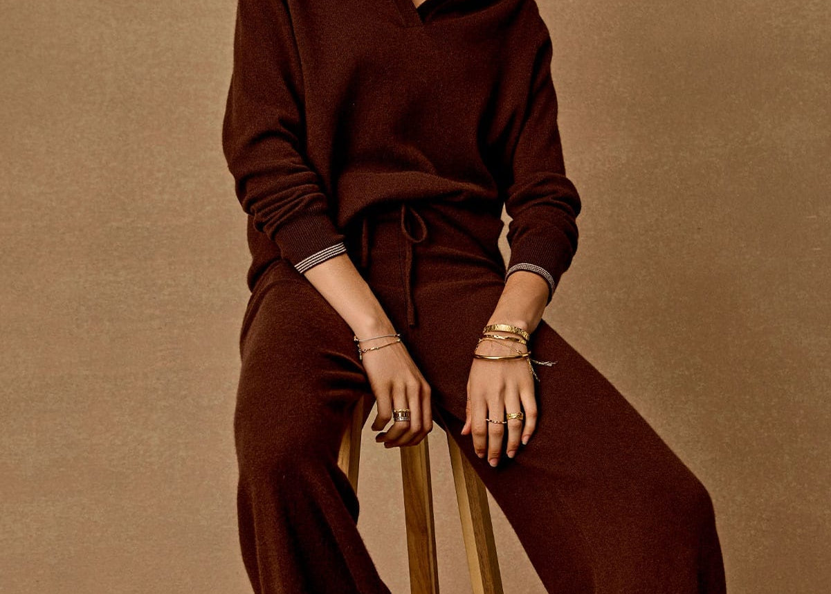The Upside Pants Coco Amelie Cashmere Knit Pant - Chocolate