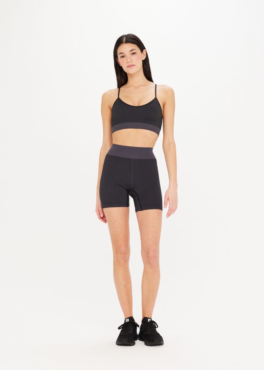 The Upside Shorts - Bike The Upside | Ribbed Seamless 5in Spin Short - Black
