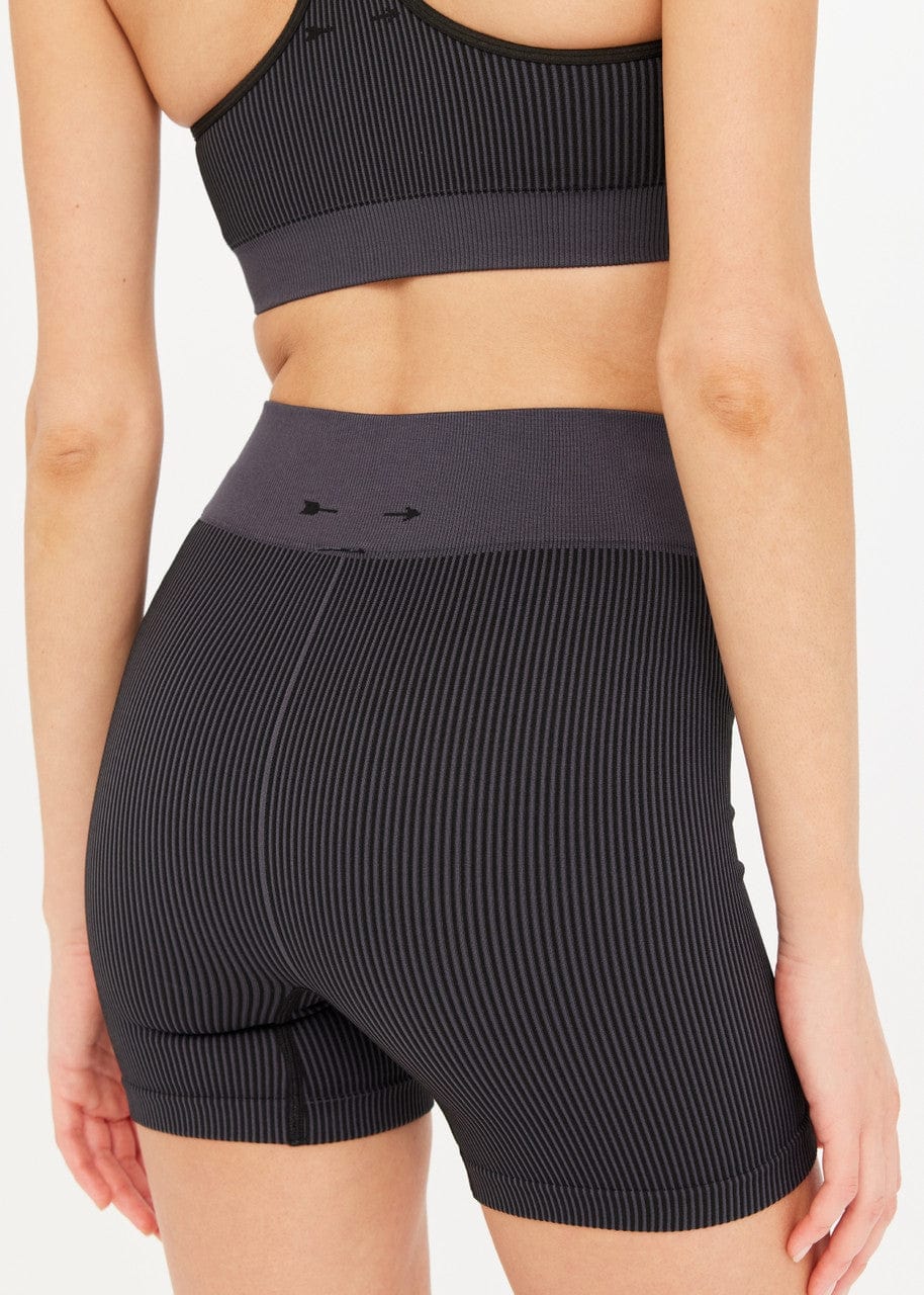 The Upside Shorts - Bike The Upside | Ribbed Seamless 5in Spin Short - Black