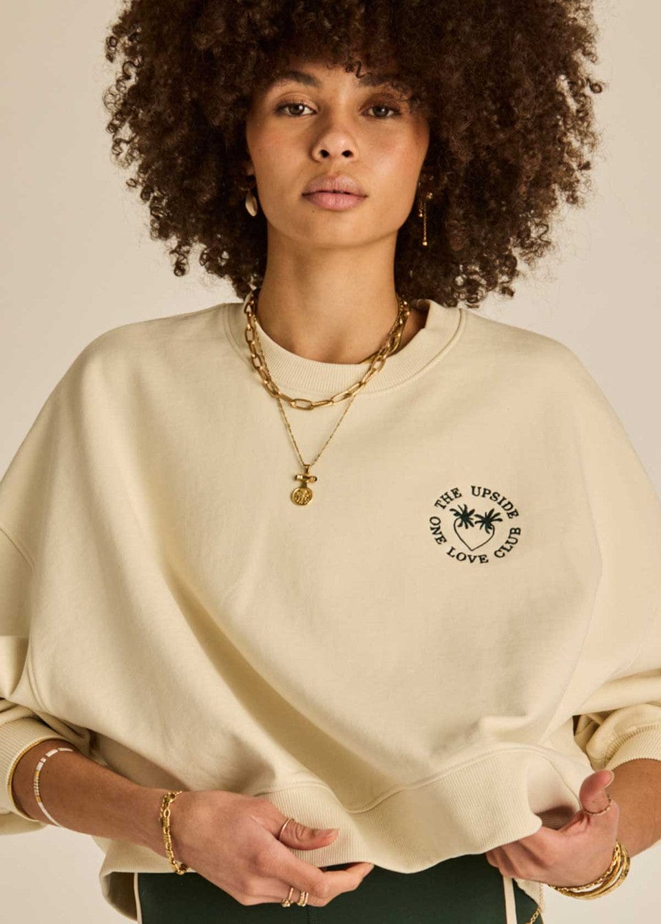 The Upside Sweaters Molokai Paloma Crew - Cream