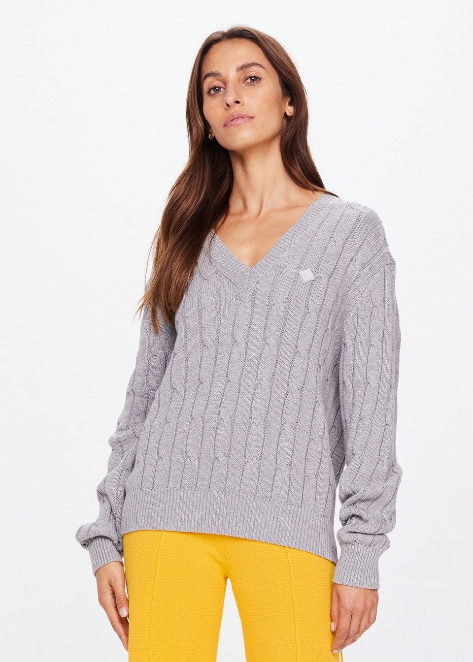 The Upside Sweaters The Upside | Seymour Cable Knit Sweater - Grey Marle