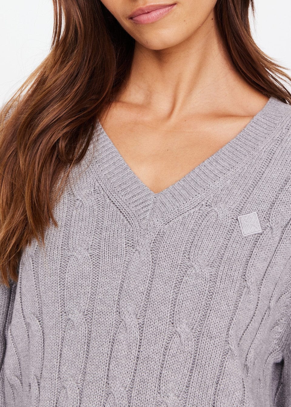 The Upside Sweaters The Upside | Seymour Cable Knit Sweater - Grey Marle