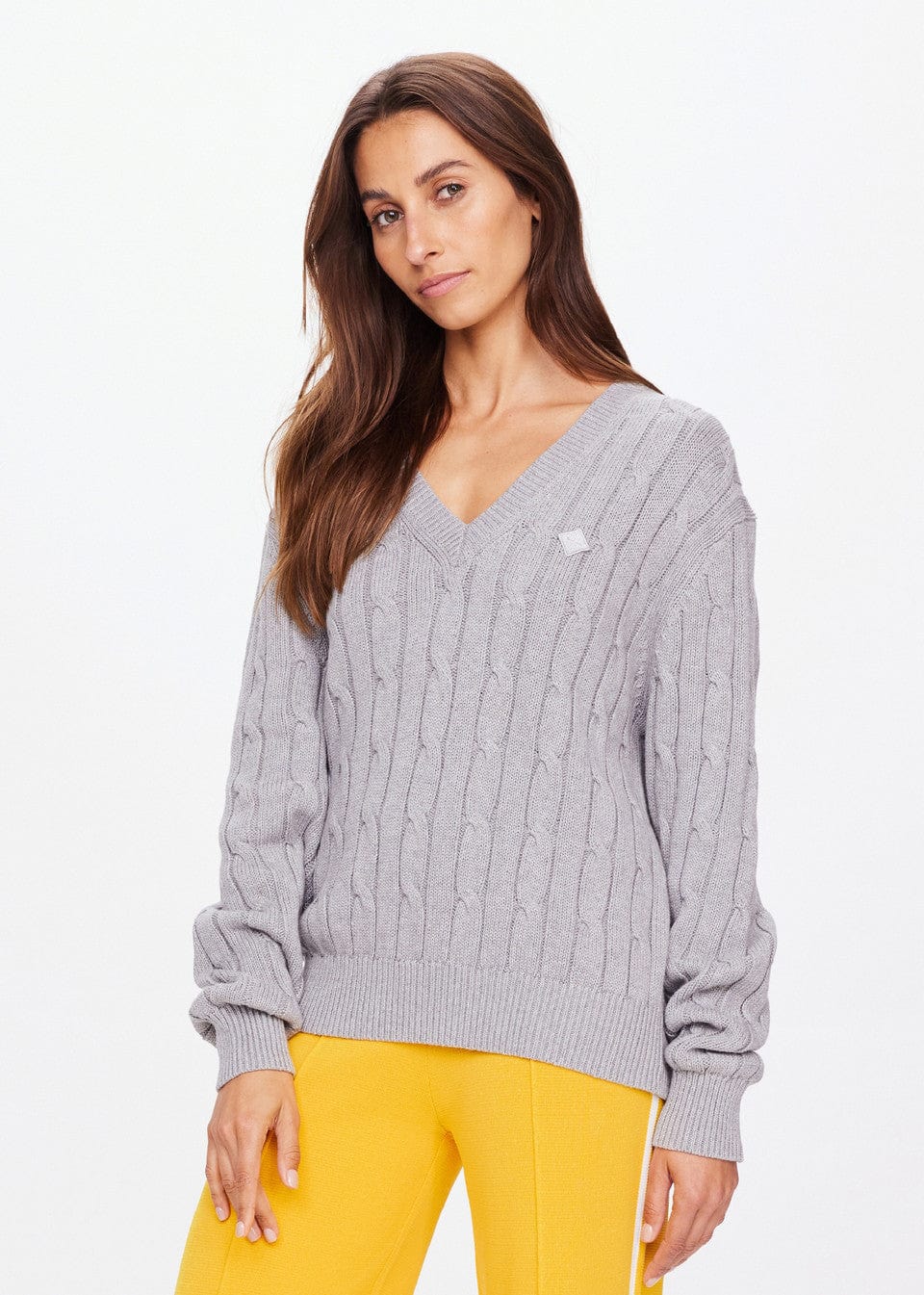 The Upside Sweaters The Upside | Seymour Cable Knit Sweater - Grey Marle