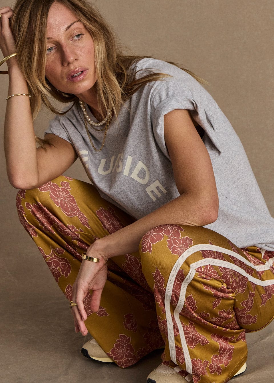 The Upside Tees Sammi Tee - Grey Marle