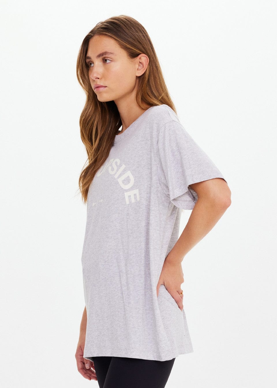The Upside Tees Sammi Tee - Grey Marle