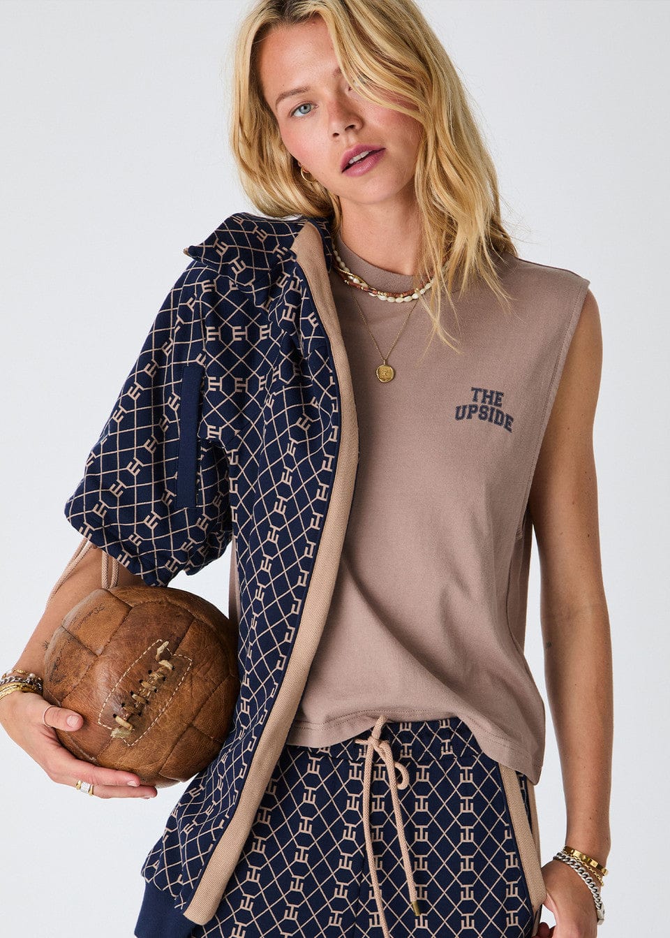 The Upside Tops - Activewear Dawson Tank - Brown