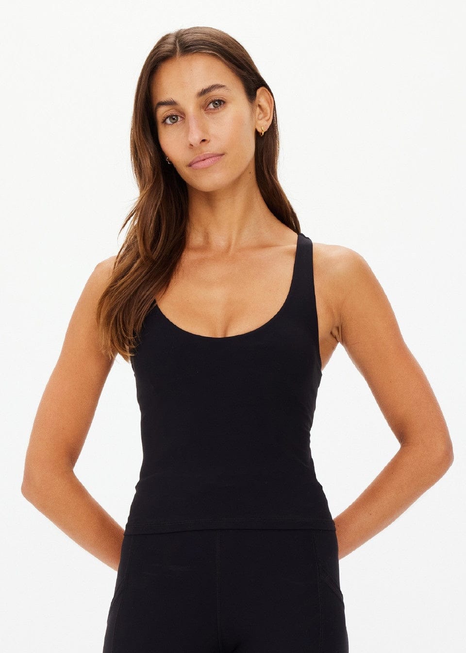 The Upside Tops - Activewear Peached Laurie Tank Top  - Black