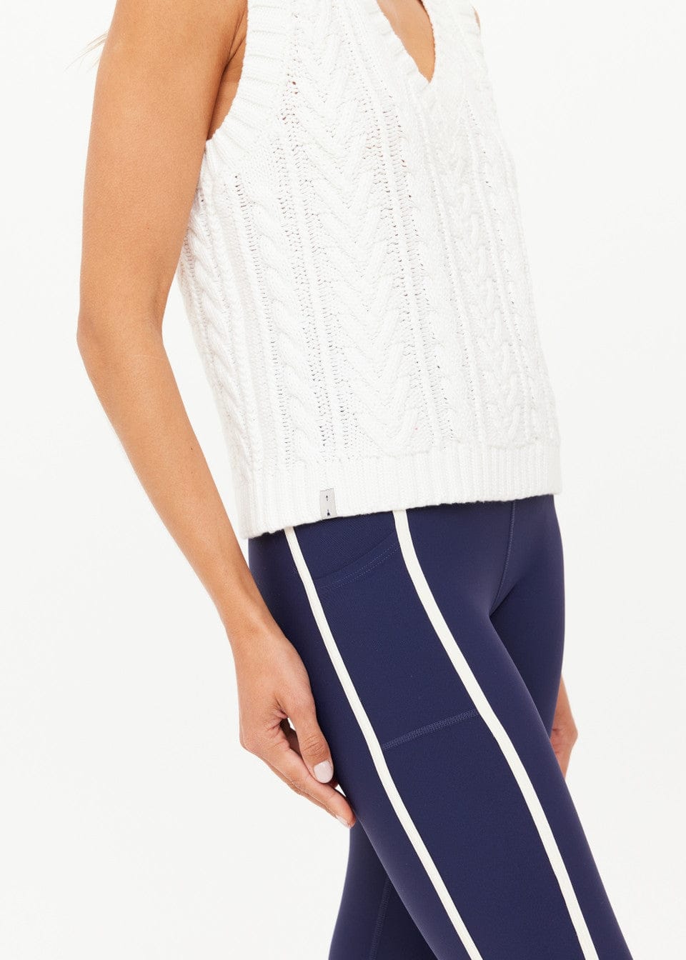 The Upside Tops Espada Hermina V Neck Vest - Creme