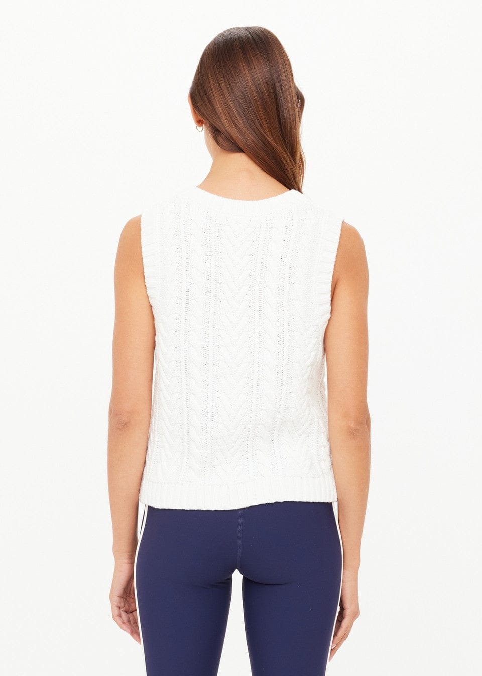 The Upside Tops Espada Hermina V Neck Vest - Creme