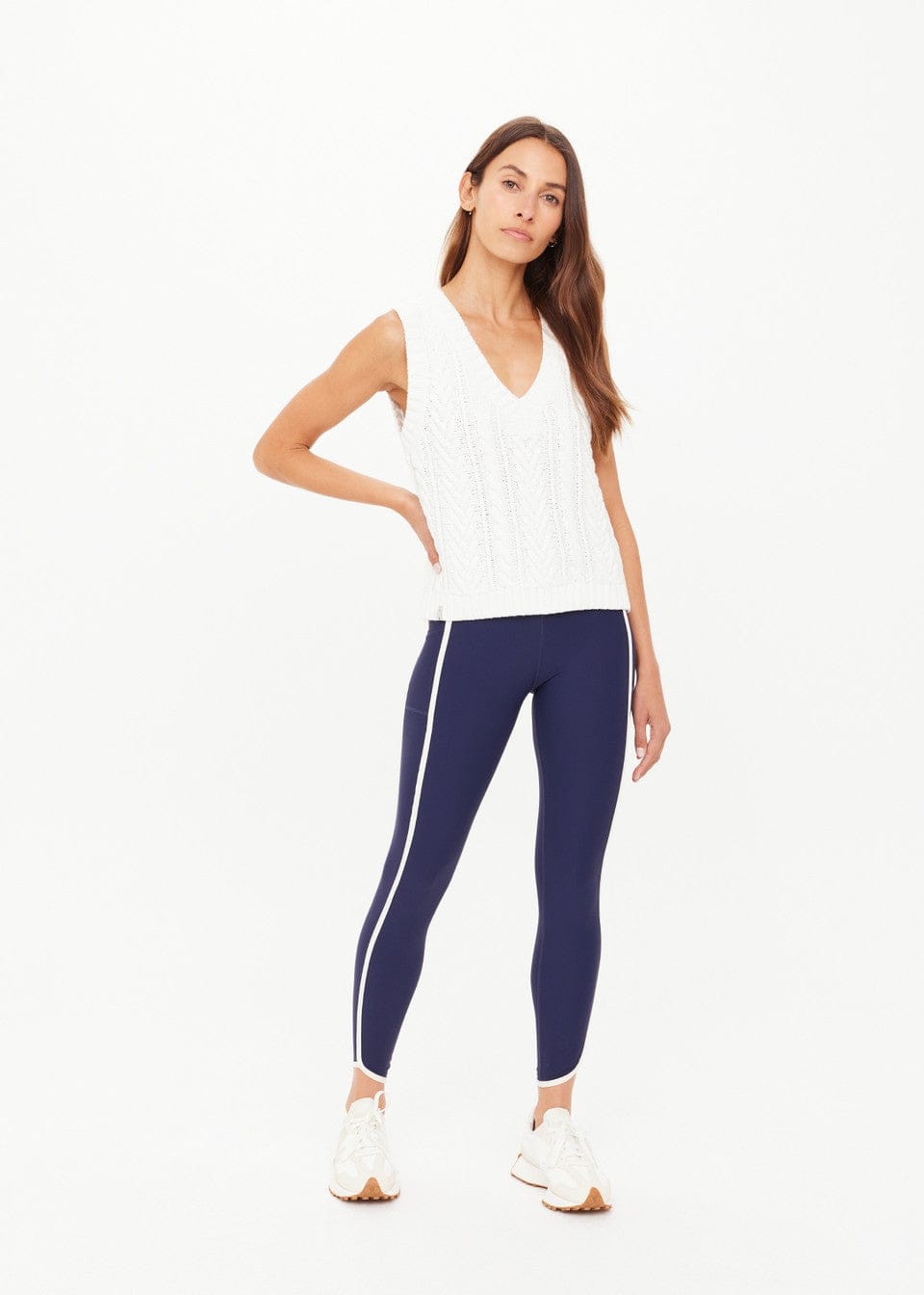 The Upside Tops Espada Hermina V Neck Vest - Creme