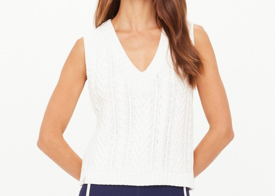 The Upside Tops Espada Hermina V Neck Vest - Creme