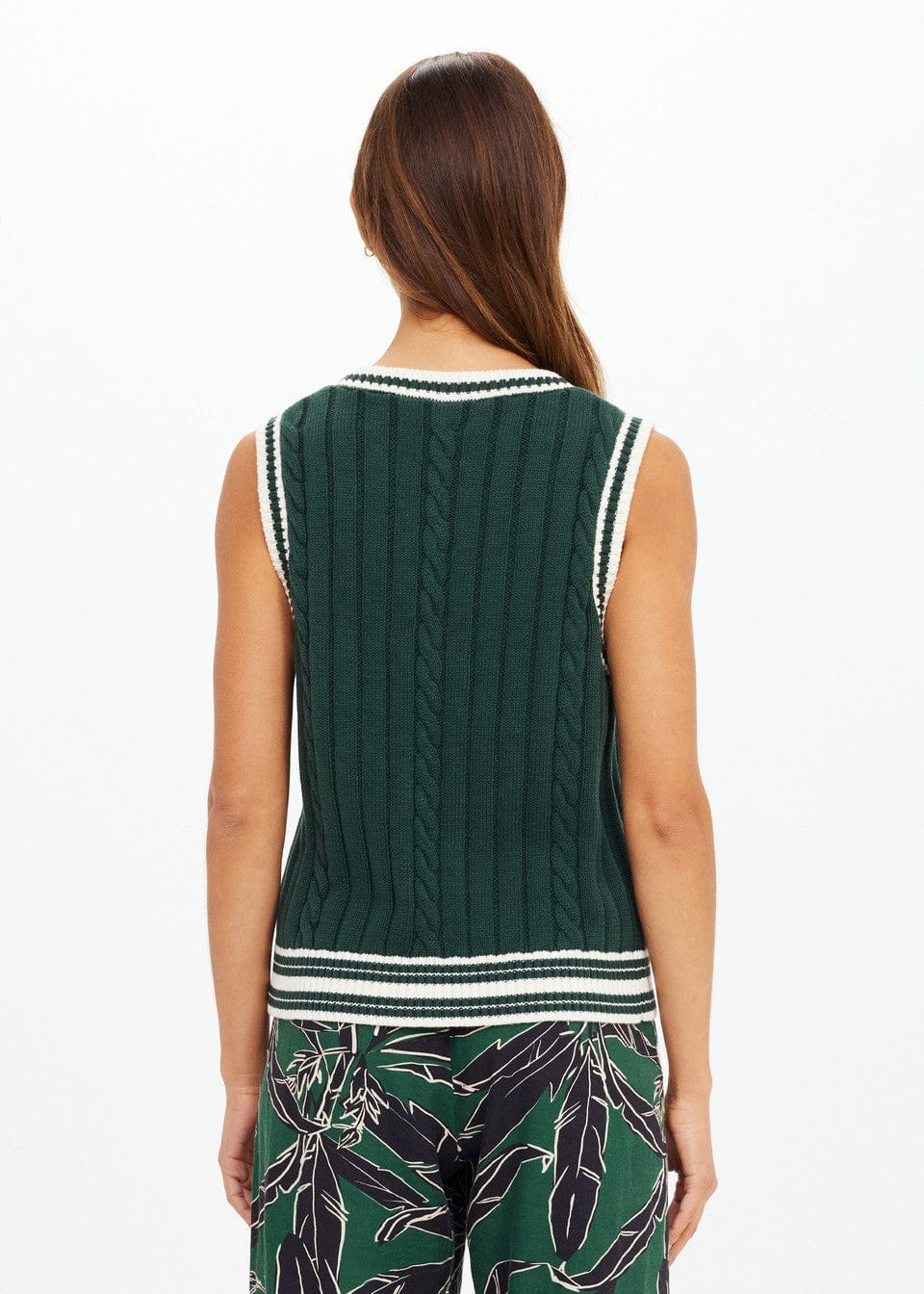 The Upside Vests Santafe Julia V Neck Vest - Jungle