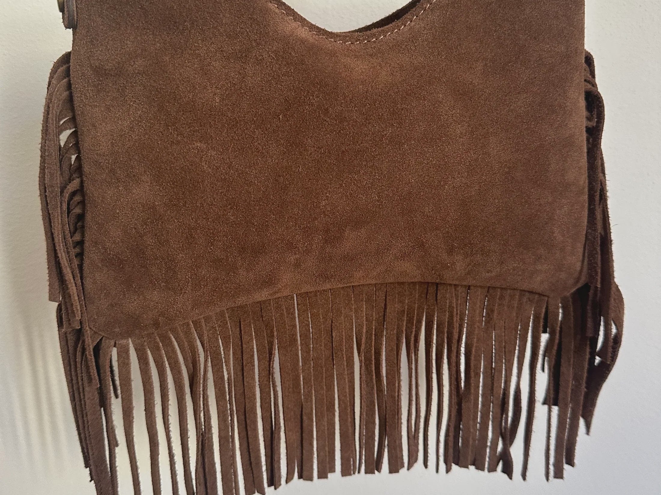 Zhade Handbags - Large Cleo Bag - Chocolate Brown Suede Fringe