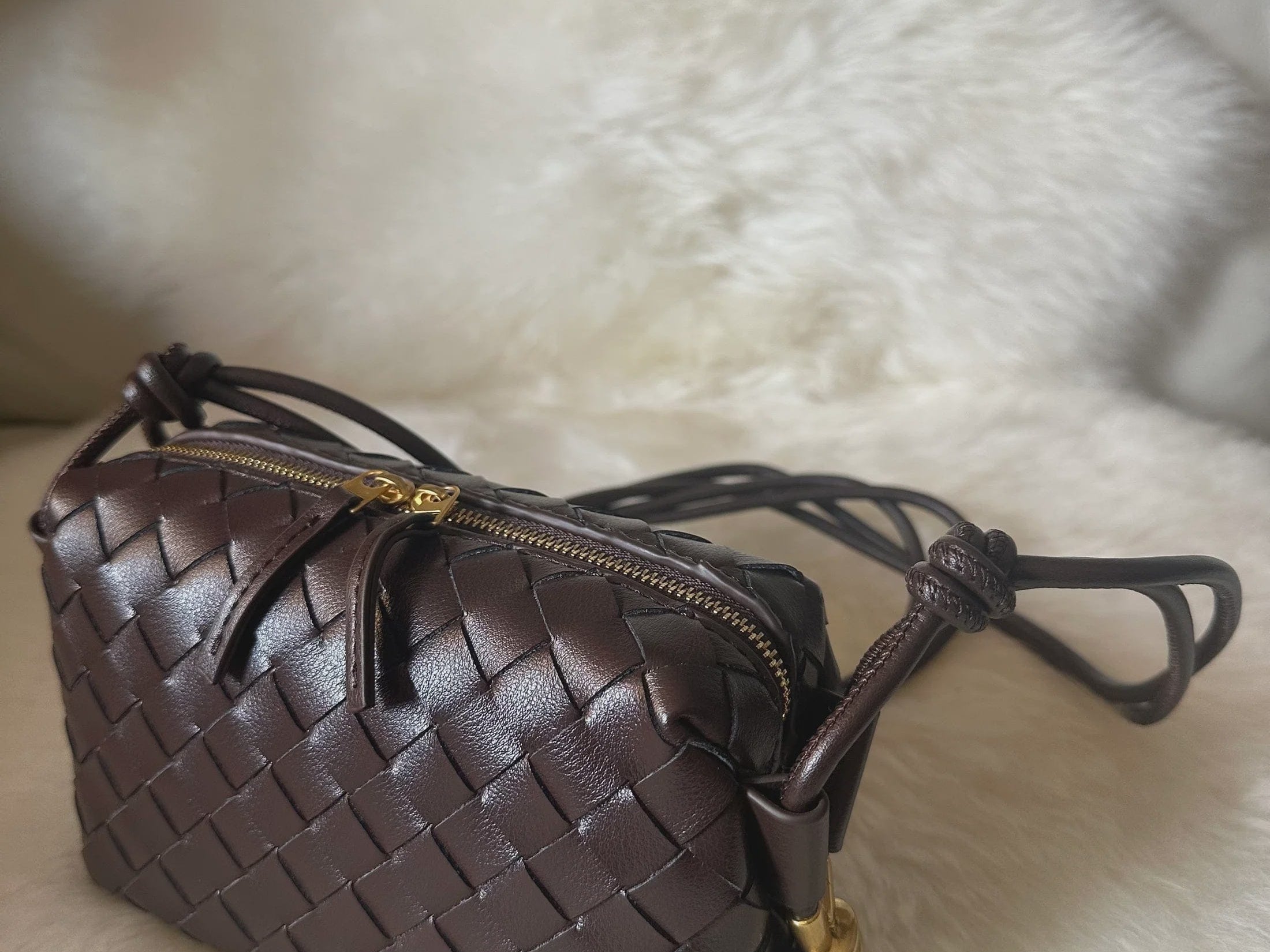 Zhade Handbags - Small Camera Bag - Dark Brown Leather