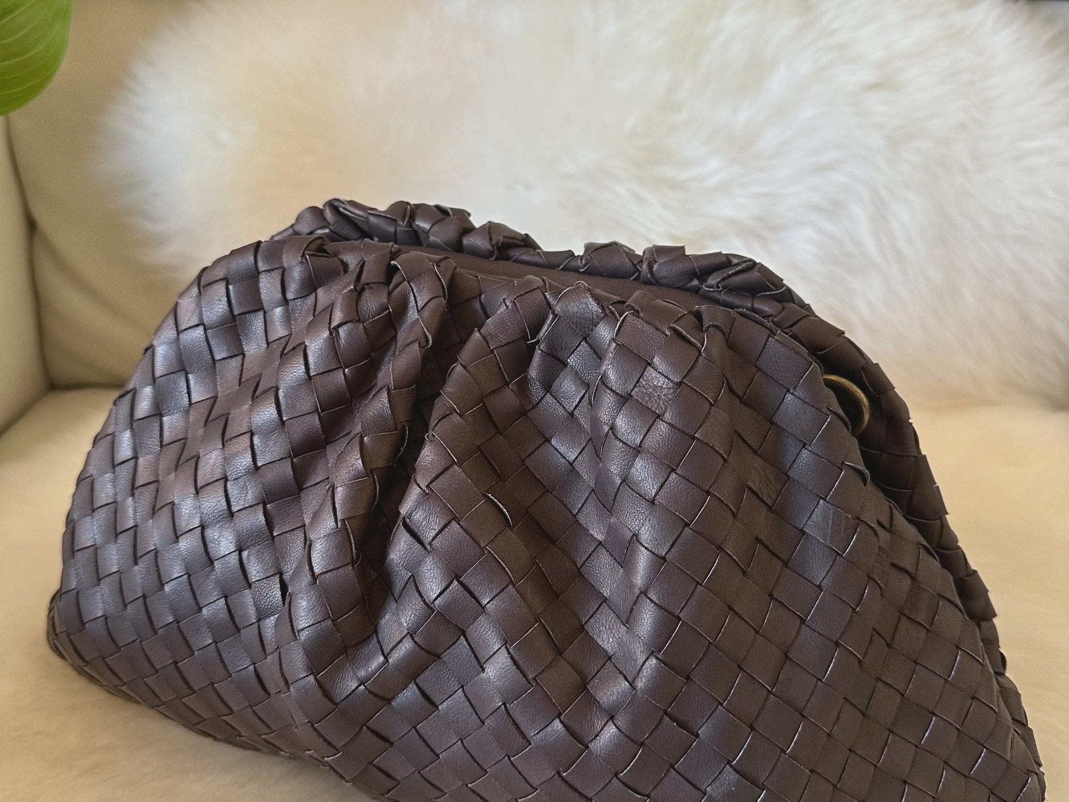 Zhade Handbags - Small Pouch Nappa - Dark Brown Leather