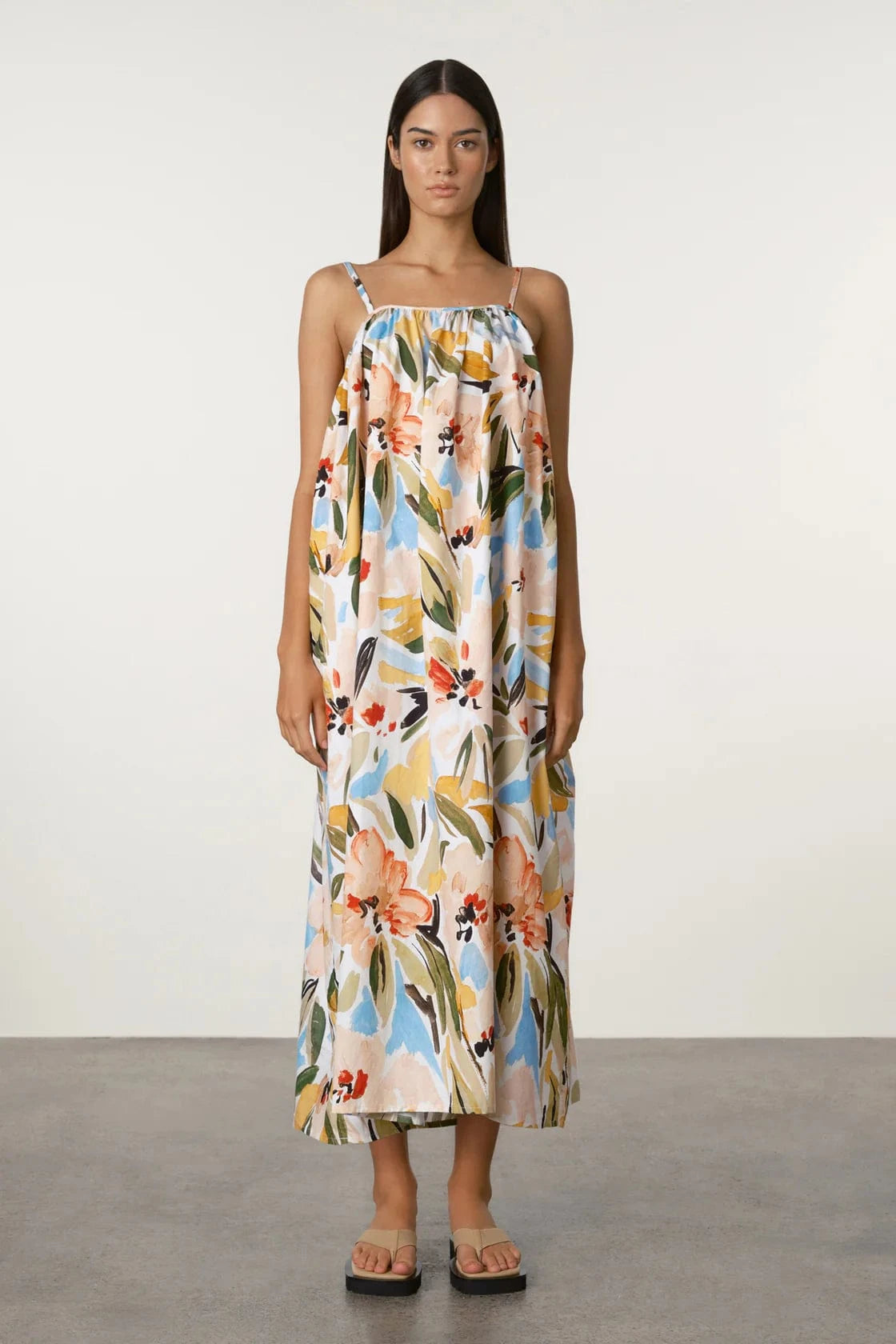 Zulu & Zephyr Dresses Summer Floral Gathered Cotton Dress