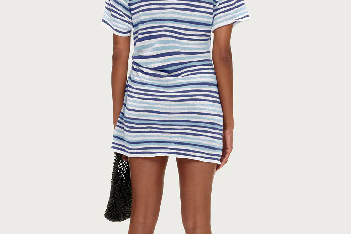 Zulu & Zephyr Dresses T-Shirt Knit Dress - Blue Stripe