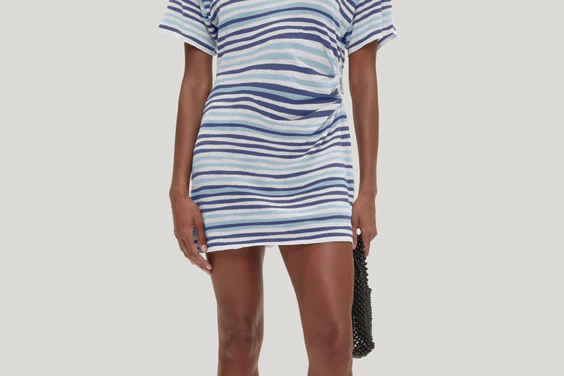 Zulu & Zephyr Dresses T-Shirt Knit Dress - Blue Stripe