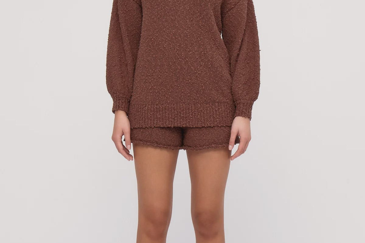 Zulu & Zephyr Knits Boucle Knit Jumper - Carob