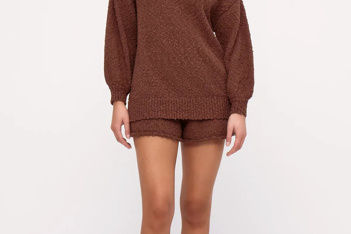 Zulu & Zephyr Knits Boucle Knit Jumper - Carob